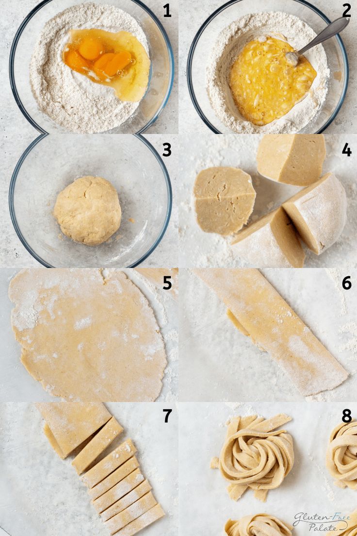 the steps to making homemade pasta are shown