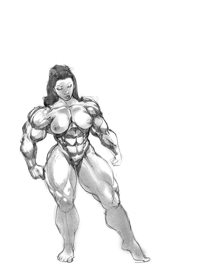 a drawing of a female bodybuilding figure