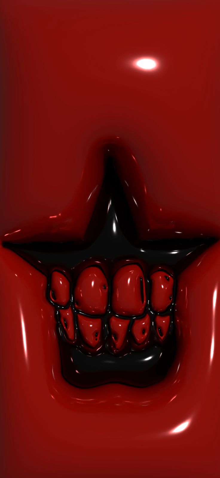 an image of a red mouth with teeth