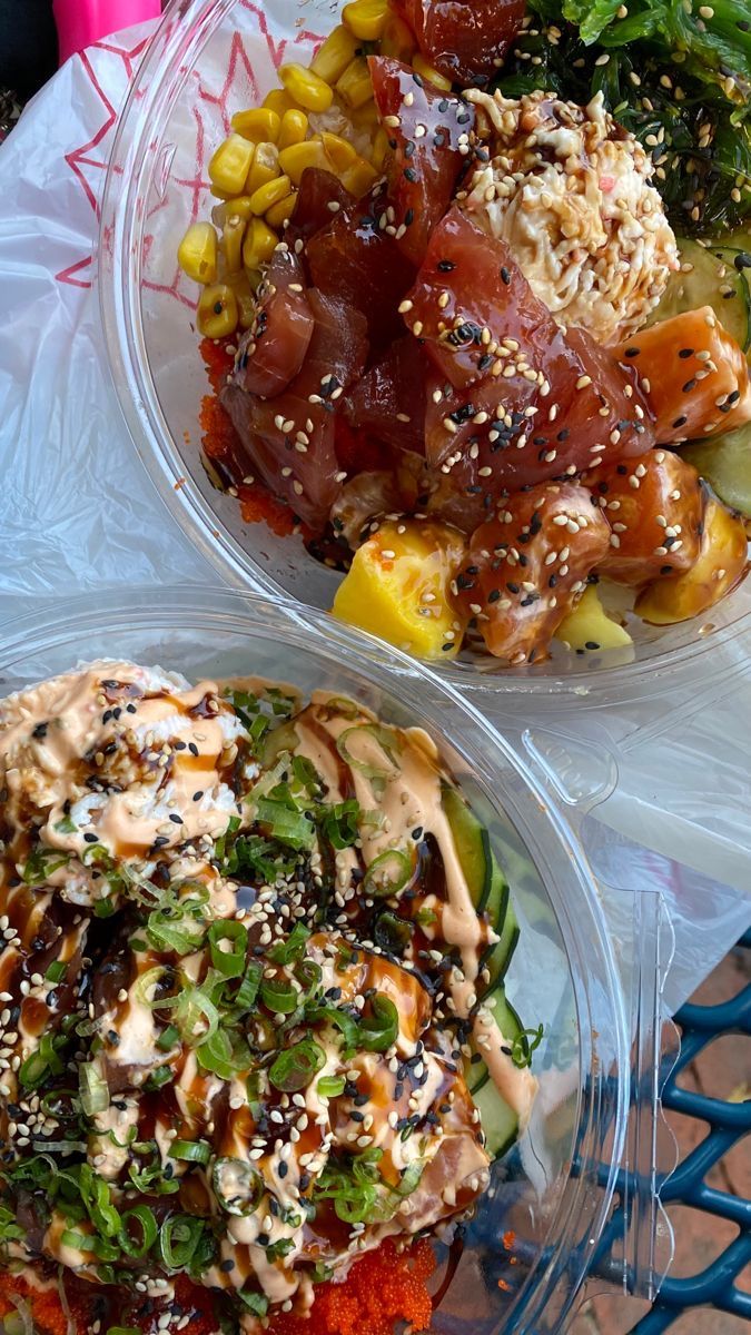 two plastic containers filled with different types of food