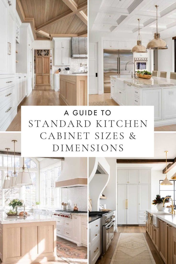 a guide to standard kitchen cabinet sizes and dimensionss cover image with text overlay