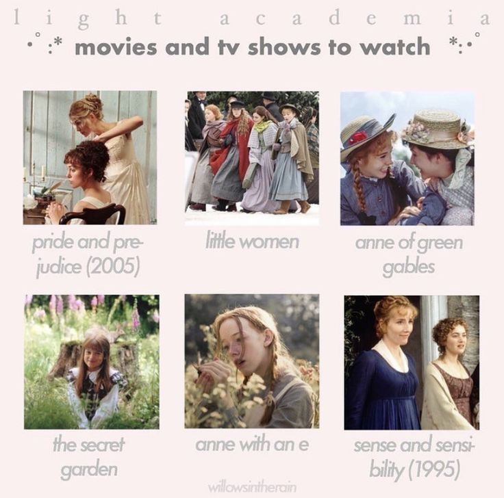 the movies and tv shows to watch info sheet with pictures of women in period costumes