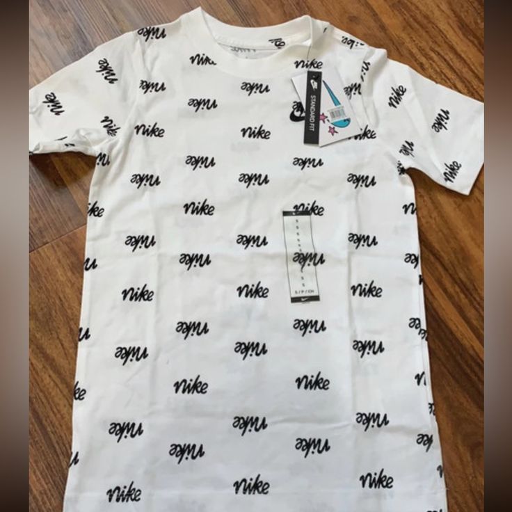 Nwt Boys Size S Nike White Cotton Shirt, White Logo Print Shirt For Spring, White Shirt With Logo Print For Spring, Nike White Short Sleeve Shirt, Boys Tank Tops, Kids Tank Tops, Nike Shirt, Active Tank Tops, Nike Tank