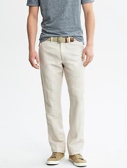 Straight-Fit Linen-Cotton Utility Pant Relaxed Fit Straight Pants With Button Closure, Straight Relaxed Fit Pants With Button Closure, Casual Pants With Flap Pockets For Summer, Casual Summer Pants With Flap Pockets, Summer Casual Pants With Flap Pockets, Casual Full-length Pants With Welt Pockets, Casual Straight Bottoms With Hip Pockets, Casual Spring Pants With Flap Pockets, Casual Tapered Leg Pants With Flap Pockets