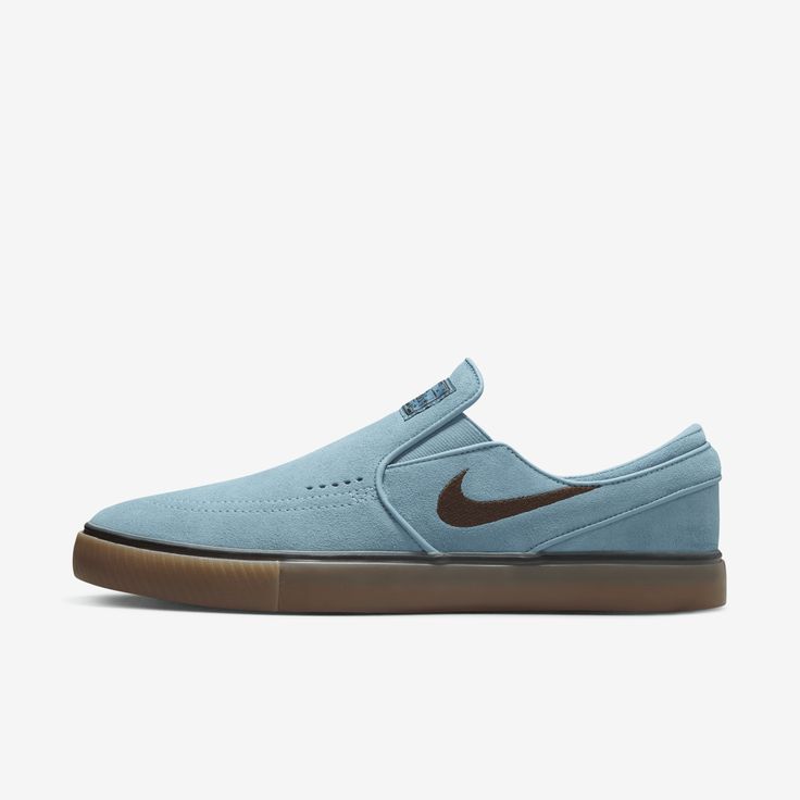 Slip into the next evolution of the Janoski+. None of the laces, all of the classic support. The skate-specific tread delivers great board feel and flick, while reengineered last gives you better fit and comfort—opening the door for next-level performance. Blue Sneakers With Speckled Midsole For Skateboarding, Nike Light Blue Skate Shoes With Rubber Sole, Nike Blue Skate Shoes For Skateboarding, Blue Skate Shoes With Branded Insole, Blue Cushioned Skate Shoes For Skateboarding, Blue Skate Shoes With Cushioned Footbed, Nike Sb Janoski, Nike Sb Shoes, Lipstick Bag