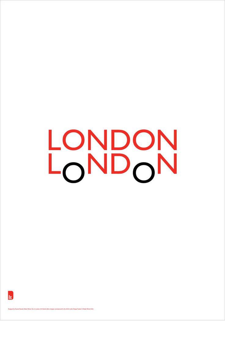 the london logo is shown in red and black on a white background, as well as an