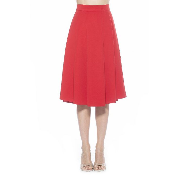 Step into a world of endless style possibilities with this Women's ALEXIA ADMOR Theana Flared Pleated Skirt.Click on this WOMEN'S GUIDE to find the perfect fit and more! Step into a world of endless style possibilities with this Women's ALEXIA ADMOR Theana Flared Pleated Skirt. Click on this WOMEN'S GUIDE to find the perfect fit and more! FEATURES A-line silhouette Two side seam pockets Zipper sideFIT & SIZING True to size 29-in. length Midi length hits below the knee Midrise sits on the high hi Alexia Admor, High Hips, Bottom Clothes, A World, Pleated Skirt, Midi Length, Polyester Spandex, Fabric Care, The Knee