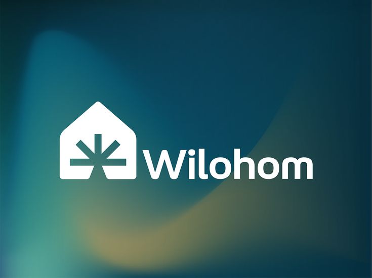 the logo for wildhom is shown on a blurry blue and green background with white letters