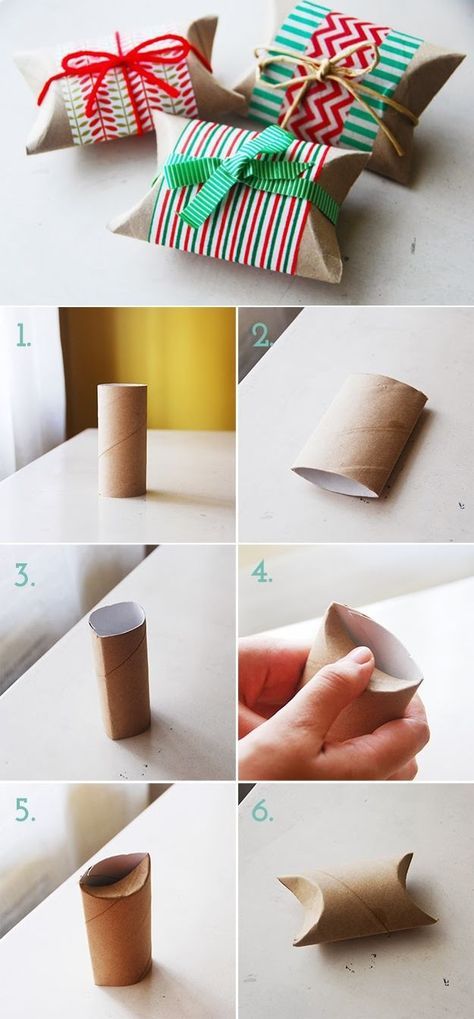 the instructions for how to make an origami gift box with paper and ribbon