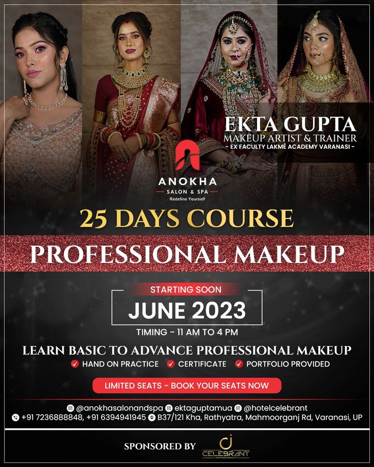 the flyer for an upcoming makeup course