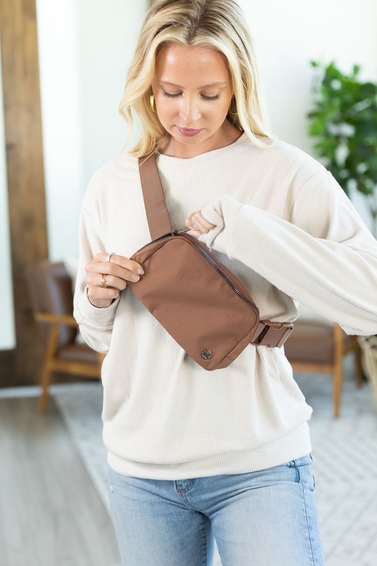 Bum Bag - Brown-Bag-Authentically Radd Women's Online Boutique in Endwell, New York Going To A Concert, Bum Bags, Skort Dress, Lululemon Outfits, Waterproof Jewelry, Loafer Mules, Bob Haircut, Bum Bag, Flat Sneakers