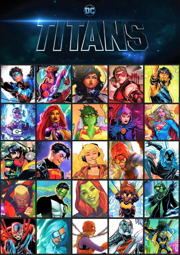 the poster for titans featuring many different characters