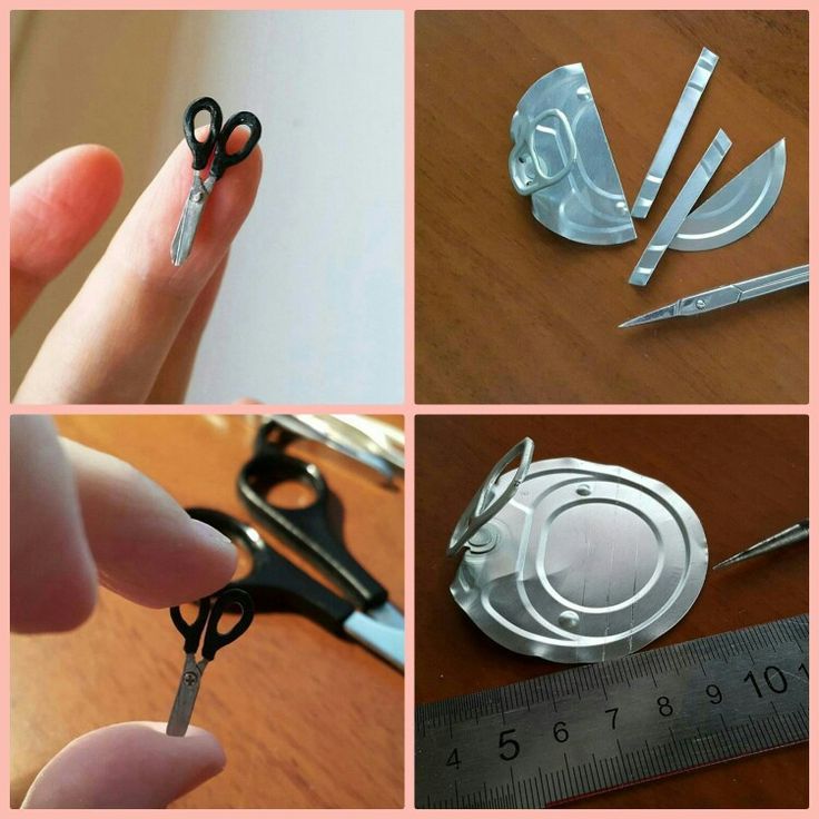 there are pictures of scissors and other things