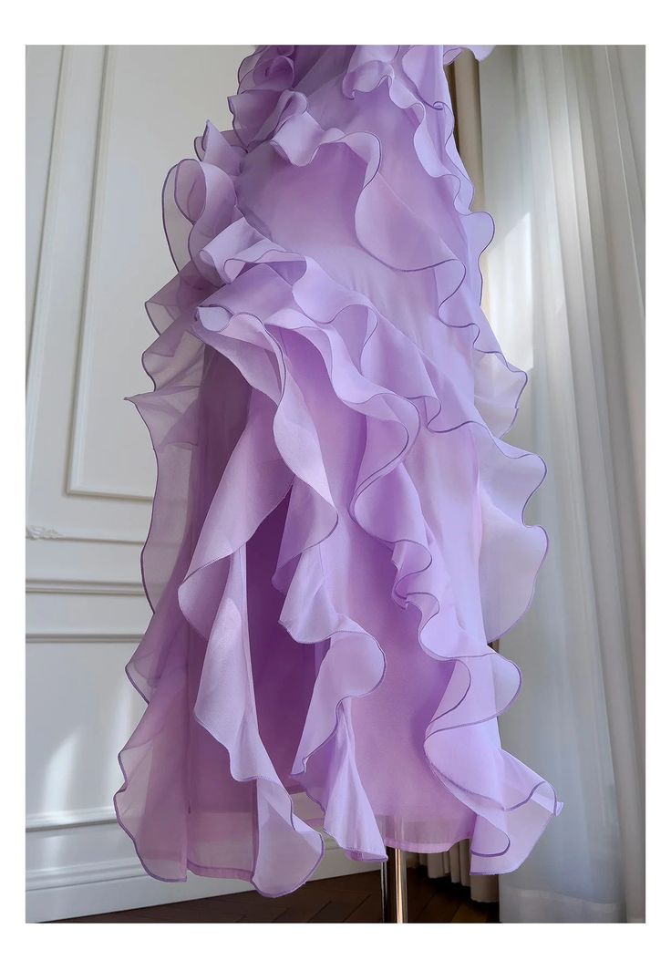 Fabric: Mesh Organza Midi Dress, Athleisure Dress, Purple Midi Dress, Swimwear Bottoms, Free Clothes, Coat Dress, Free Jewelry, Pre Order, Ruffles