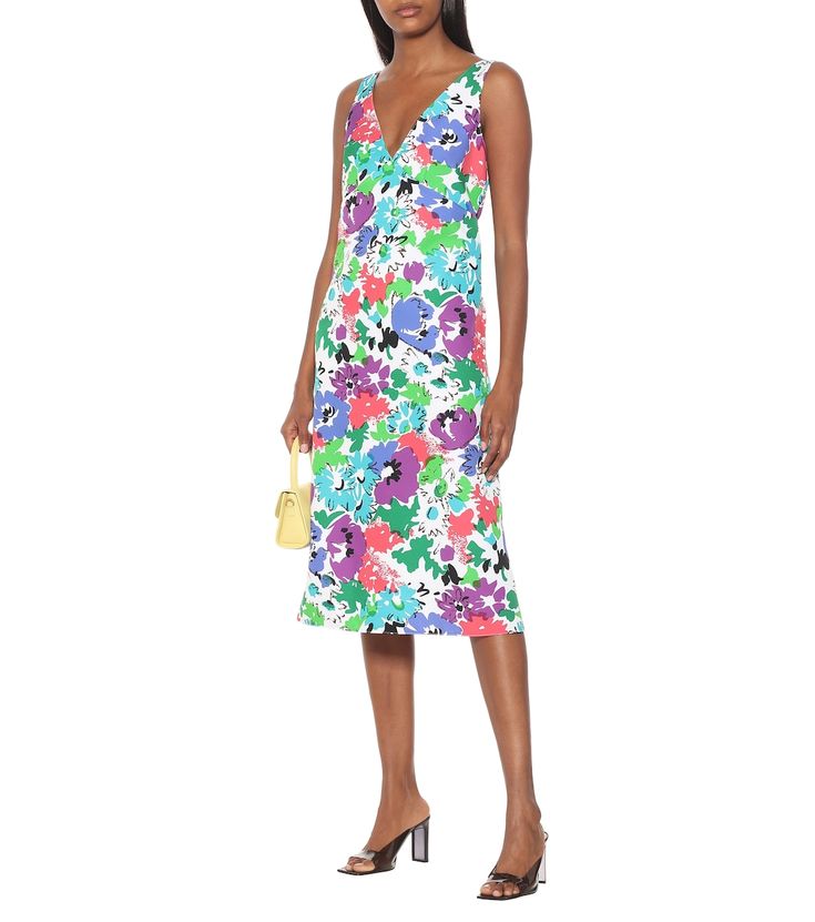 Floral twill midi dress in multicolor Floral Midi Dress, Lily Pulitzer Dress, Floral Prints, Online Store, Midi Dress, Mini Dress, Luxury Fashion, How To Plan, Floral