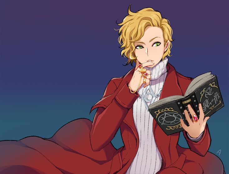 an anime character is holding a book and looking at the camera while wearing a red coat