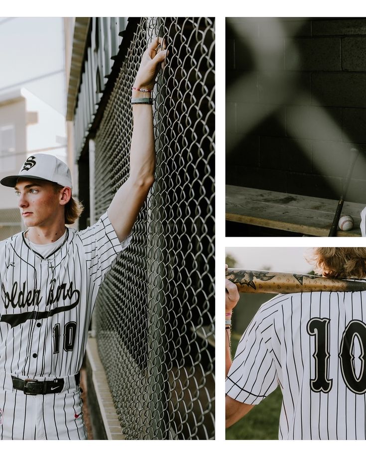 the baseball player is leaning against the fence and posing for pictures with his hat on