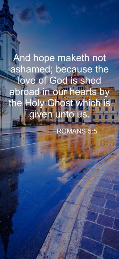 an image with the words romans 5 6 and hope makes not ashanded because the love of god is shed