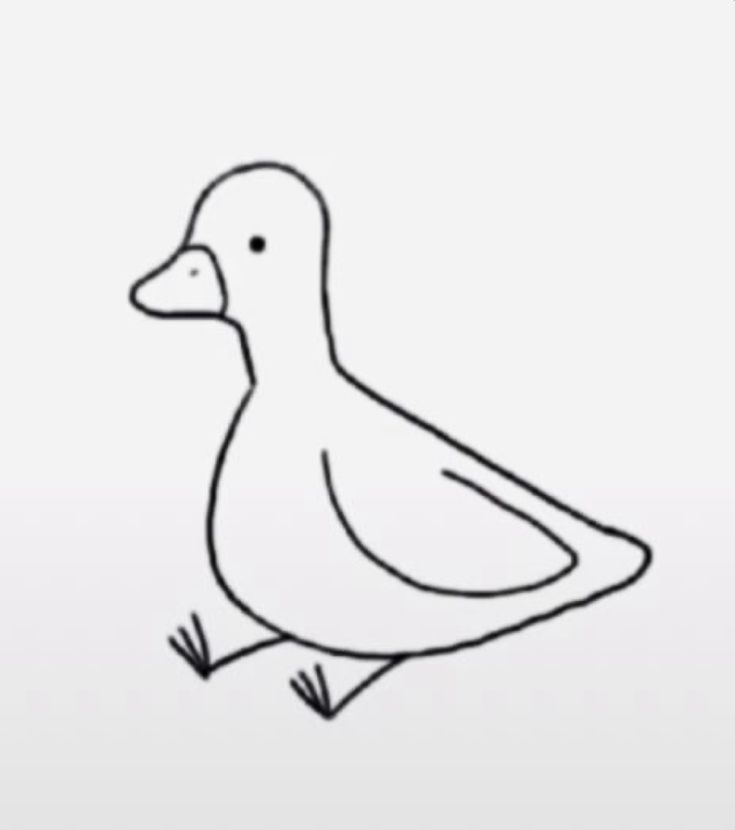 a drawing of a duck on a white background