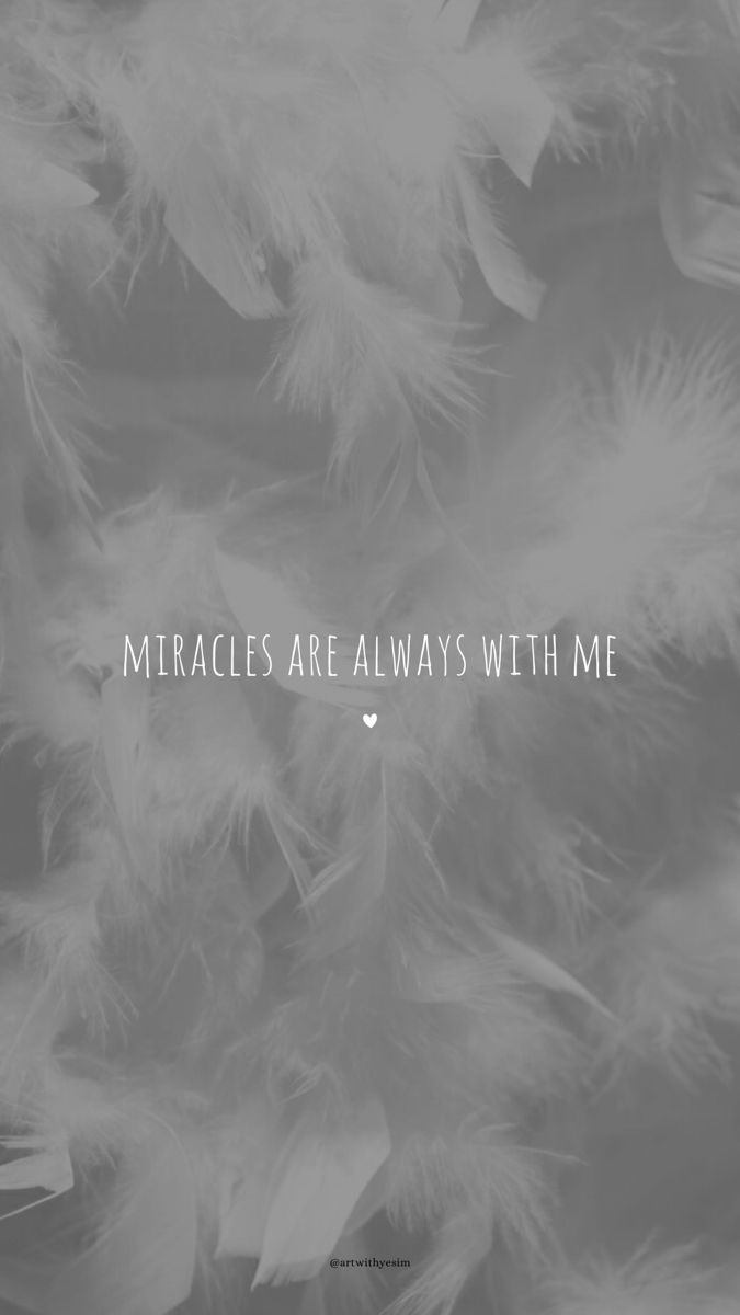 white feathers with the words, miracles are always with me