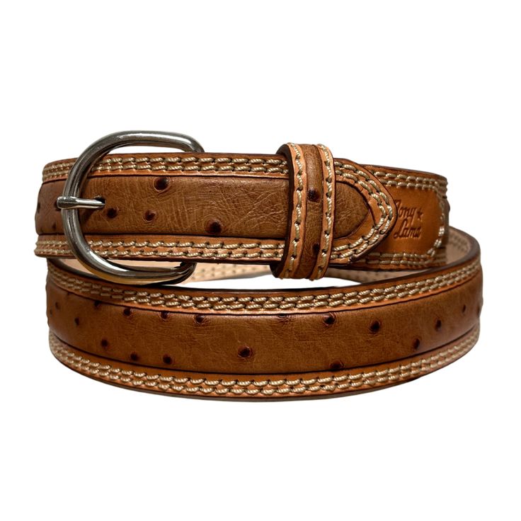 Men's Tony Lama Ostrich Stockman Belt 9347L This is a Texas belt for sure! If you are lucky enough to own a pair of Full Quill Natural Ostrich boots this is the belt for you! Made for Tony Lama by Leegin, this belt will add timeless beauty to your ensemble. Please notice the 2 rows of stitching on the natural tan part of the belt along with the natural billets this will be a perfect match for all those Full Quill double stitched boots that are so popular in Texas. Style: 9347L Always order at le Boys Cowboy Boots, Girl Cowboy Boots, Lucchese Boots, Twisted X Boots, Ostrich Boots, Boot Barn, Texas Style, Slack Pants, Tony Lama