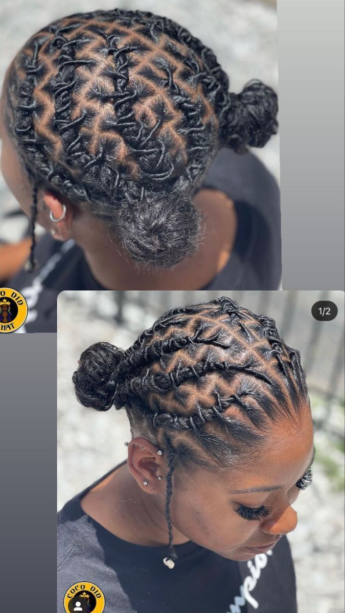 Small Starter Locs Styles, Coco Jones Concert Outfit, Starter Loc Styles For Women Short, Starter Locs Styles Barrel Twist, Loc Styles For Medium Locs, Loc Summer Styles, Feed In Loc Styles, Loc Styles For Swimming, Loc Flat Twist Style