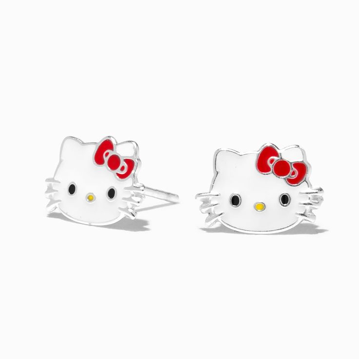 Hello Kitty Earrings, Hello Kitty Background, Kitty Background, Hello Kitty Wallpaper Aesthetic, Kitty Wallpaper Aesthetic, Black Hello Kitty Wallpaper, Kitty Items, Hello Kitty Jewelry, Black Hello Kitty