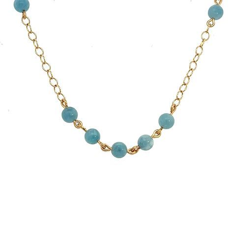 This is a Beautiful Natural Gemstone Aquamarine Necklace that features AAA quality sky blue aquamarine gemstones, the March birthstone. This has a 14k Gold Filled chain and clasp. This is adjustable from 16 -18” long and can be worn as a choker or necklace. The 14k gold filled chains and clasps in our shop are sourced from highly reputable U.S.A. vendors and have over 100 times more 14k gold than gold plating. It is more expensive than plating due to the higher percentage of gold. However, it is Gold Aquamarine Birthstone Necklace, Light Blue Aquamarine Birthstone Jewelry, Blue 14k Gold Necklace With Adjustable Chain, 14k Gold Necklace With Blue Adjustable Chain, Light Blue Aquamarine Necklace With Gemstone Beads, Single Strand Aquamarine Jewelry Gift, Gold Aquamarine Gemstone Beads Jewelry, Gold Aquamarine Jewelry With Gemstone Beads, Light Blue Aquamarine Gemstone Beads Necklace