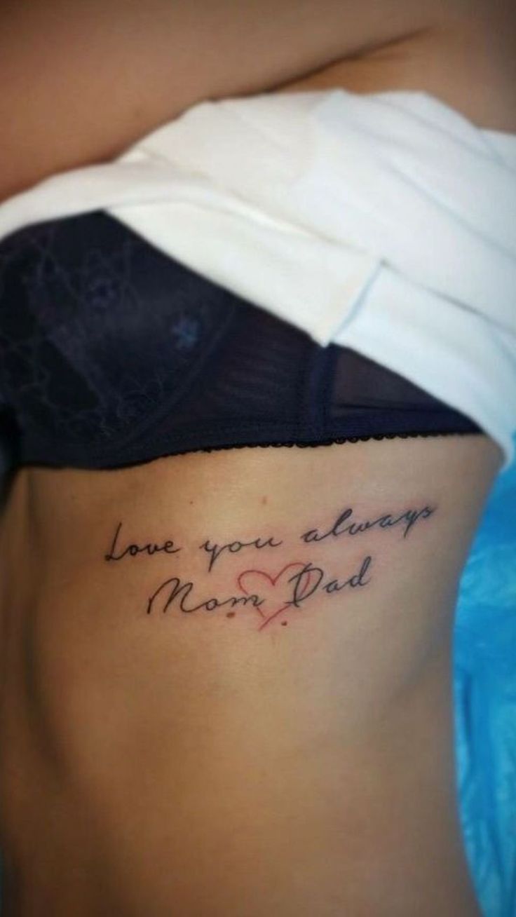 a woman's stomach with the words love you always miss dad written on it