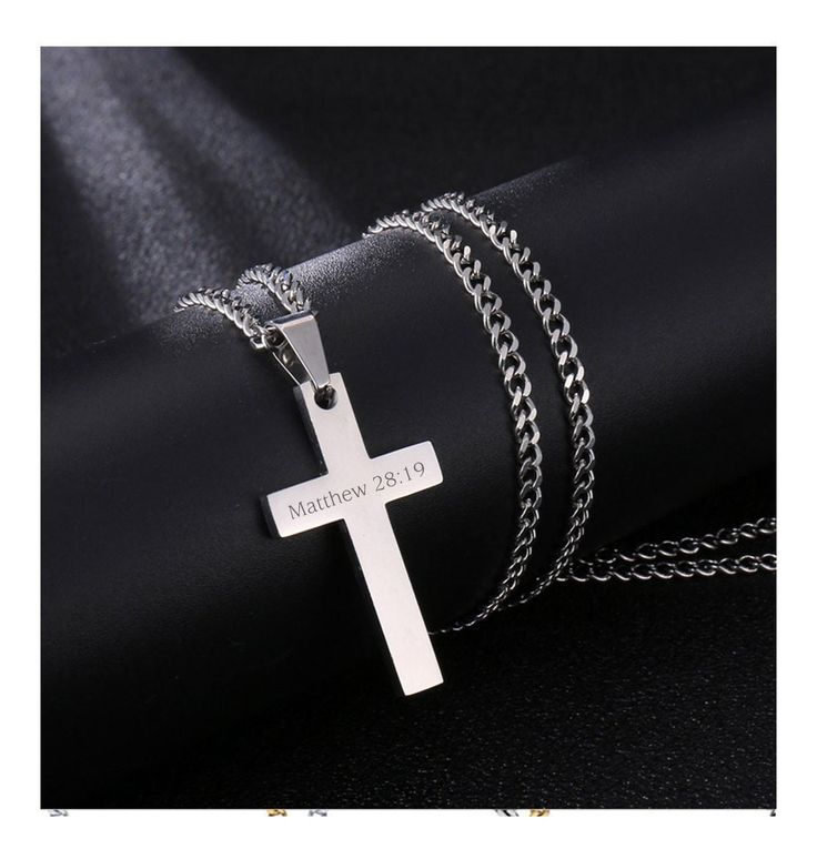 GUARANTEED DELIVERY BEFORE CHRISTMAS! Personalized CROSS NECKLACE Men Women Custom Engraved Pendant Chain Necklaces Gold Silver Black Gifts for Him Dad Boyfriend Gift for Her Mom ▬ 𝗔𝗕𝗢𝗨𝗧 𝗨𝗦 ▬ PrecisionMemory aspires to create moments that last a lifetime with our personalized gifts for him & her. * Ships within 24 Hours. * Designed in Los Angeles, California. * Etsy Star Seller Order & Product Support. * Free 90 Day Returns & Exchanges. Please feel free to reach out to us with any questions. ▬ 𝗣𝗥𝗢𝗗𝗨𝗖𝗧 𝗜𝗡𝗙𝗢𝗥𝗠𝗔𝗧𝗜𝗢𝗡 ▬ Introducing our stunning Personalized Cross Necklace, a beautiful and meaningful piece of jewelry that is perfect for any occasion.  Crafted with care from high-quality materials, this necklace features a delicate cross pendant that can be personalized w Silver Cross Necklaces With Name Detail, Silver Name Necklace With Cross Pendant, Silver Cross Pendant Necklace With Name, Silver Name Necklace With Cross Shape, Silver Cross Pendant Necklace For Birthday, Personalized Cross Necklace For Father's Day, Cross Necklace Men, Christian Baptism, Personalized Cross Necklace