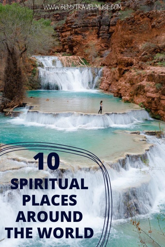 a man standing on top of a waterfall next to a river with text overlay