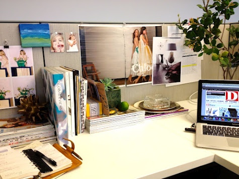 an open laptop computer sitting on top of a white desk next to a potted plant