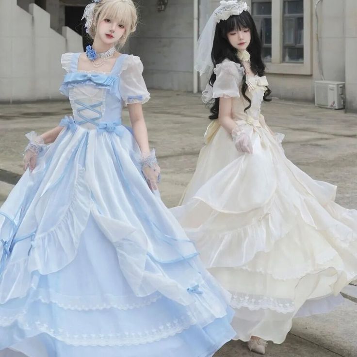 Tavimart French Romantic Style Lolita Op Elegant Girl Cosplay 2023 New Chic Fairy Princess Dress Gorgeous Sweet JSK wedding Party Dress Light Blue Fitted Princess Dress, Fairy Princess Dress, Halter Dress Short, Girl Cosplay, Prom Long, Elegant Girl, Wedding Party Dress, Fairy Princess, Bow Dress