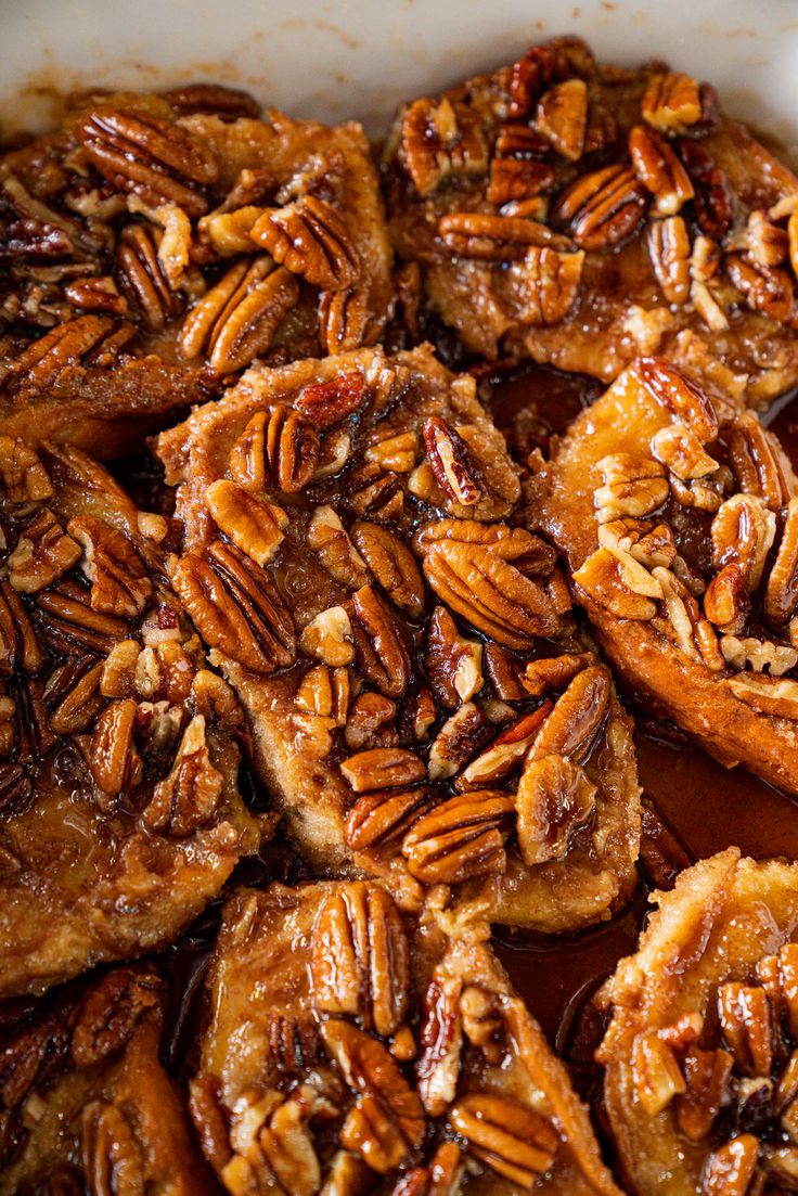 some pecans are sitting in a white dish