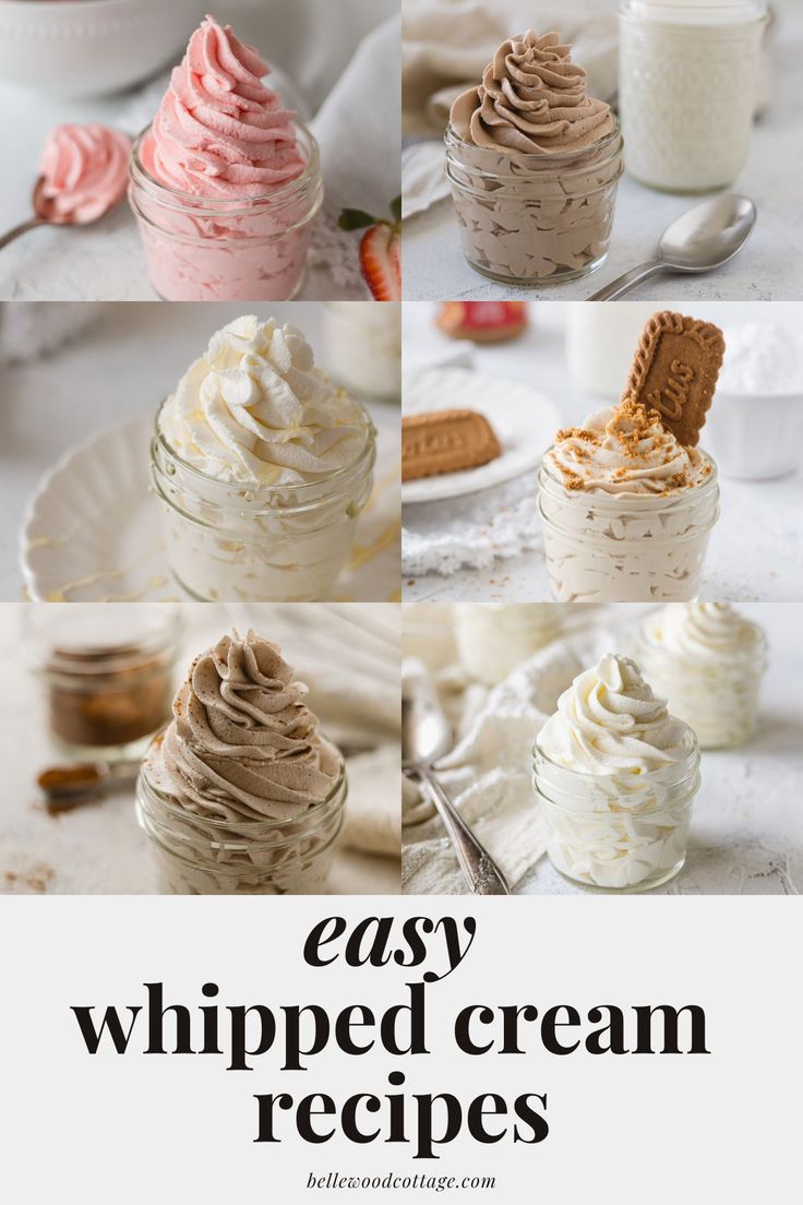 easy whipped cream desserts in small glass dishes