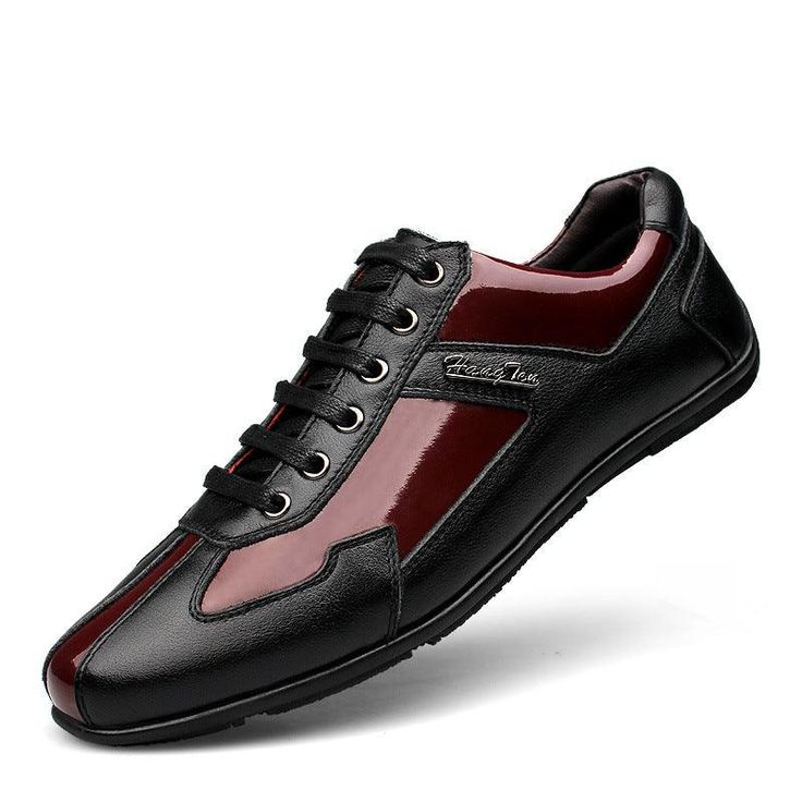 Casual Patent Leather Lace-up Shoes For Spring, Casual Lace-up Patent Leather Shoes, Casual Leather Shoes With Red Sole And Flat Heel, Casual Low-top Patent Leather Lace-up Shoes, Casual Patent Leather Low-top Lace-up Shoes, Black Leather Business Shoes For Summer, Black Leather Shoes For Business In Summer, Casual Leather Shoes With Red Sole, Casual Dress Shoes With Patent Leather And Leather Sole