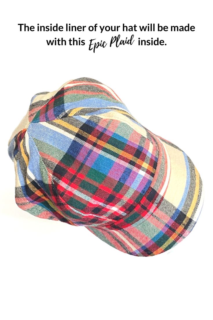 Baker Boy Newsboy HatReversible3-5 days processing time*all hats will be made with EPIC Plaid on inside, placement of plaid will vary TO ORDER:Please select a size from the drop down menu and leave me a note of your choice of corduroy color! Easy Peazy! New to the Bound family of hats is the cutie patootie Baker Boy Newsboy Hat. From casual date night to camping or simply getting groceries - this honey will cover third (and fourth) day hair in a jiffy and you'll look cute as a button. *Please kn Casual Plaid Hat With Curved Brim, Plaid Cap One Size Fits Most, Multicolor Short Brim Baseball Cap, Adjustable Plaid Cap, Casual Plaid Flat Cap, Plaid Adjustable Curved Brim Hat, Adjustable Plaid Hat With Curved Brim, Multicolor Flat Cap Baseball Cap Casual Style, Adjustable Plaid Flat Cap