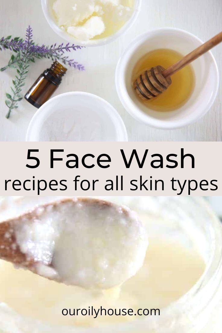 These 5 DIY face wash recipes are simple to make and are all-natural. Choose the recipe that is right for your skin to make a custom face wash that will cleanse and protect. Our Oily House, Face Wash Recipe, Homemade Face Wash, Diy Face Wash, Natural Face Wash, Natural Body Wash, Homemade Soap Recipes, Homemade Bath Products, Homemade Face