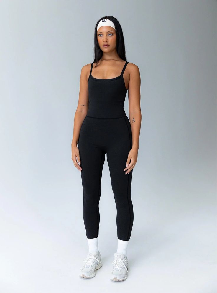 Go Getter Activewear Jumpsuit Black Grey Jumpsuit, Fleece Dress, Go Getter, Jumpsuit Black, Outerwear Outfit, Loungewear Sets, Knit Sweatshirt, Curve Dresses, Casual Tank Tops