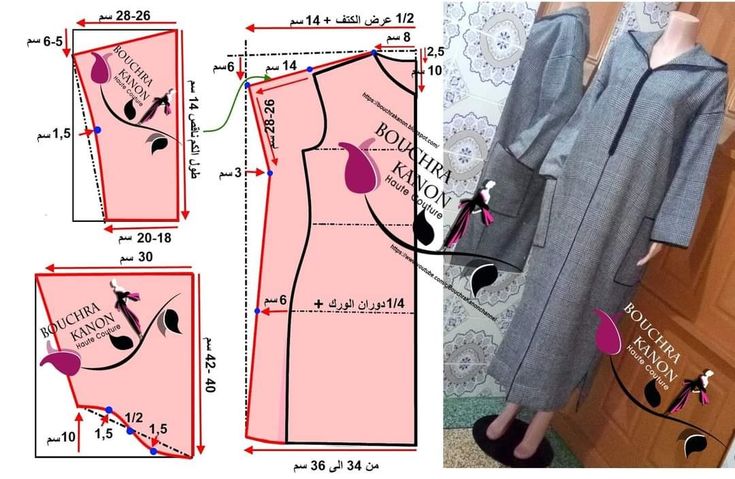 an image of a sewing pattern for a woman's coat