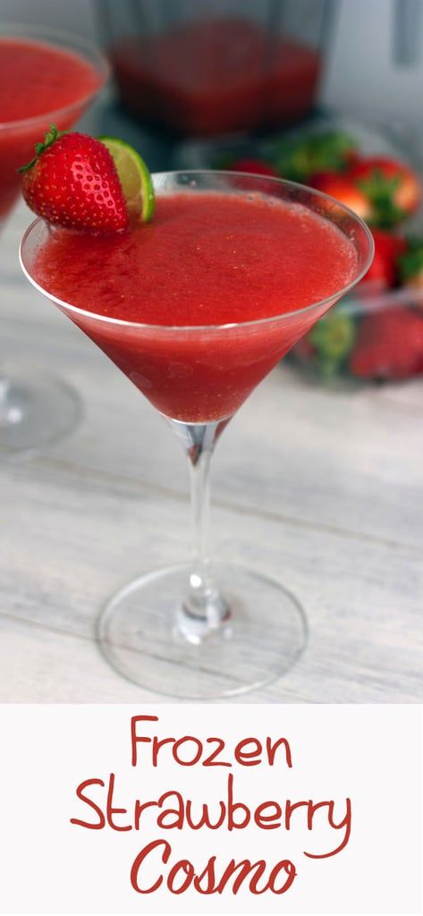 the frozen strawberry cosmo is ready to be served