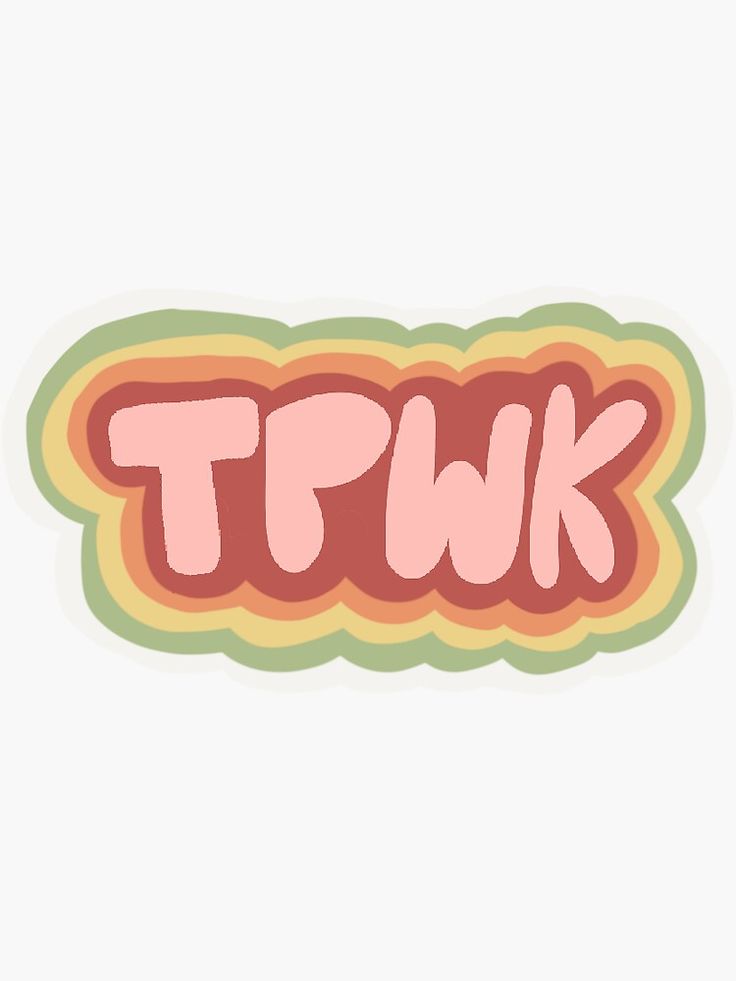 the word tpuk written in pink and green