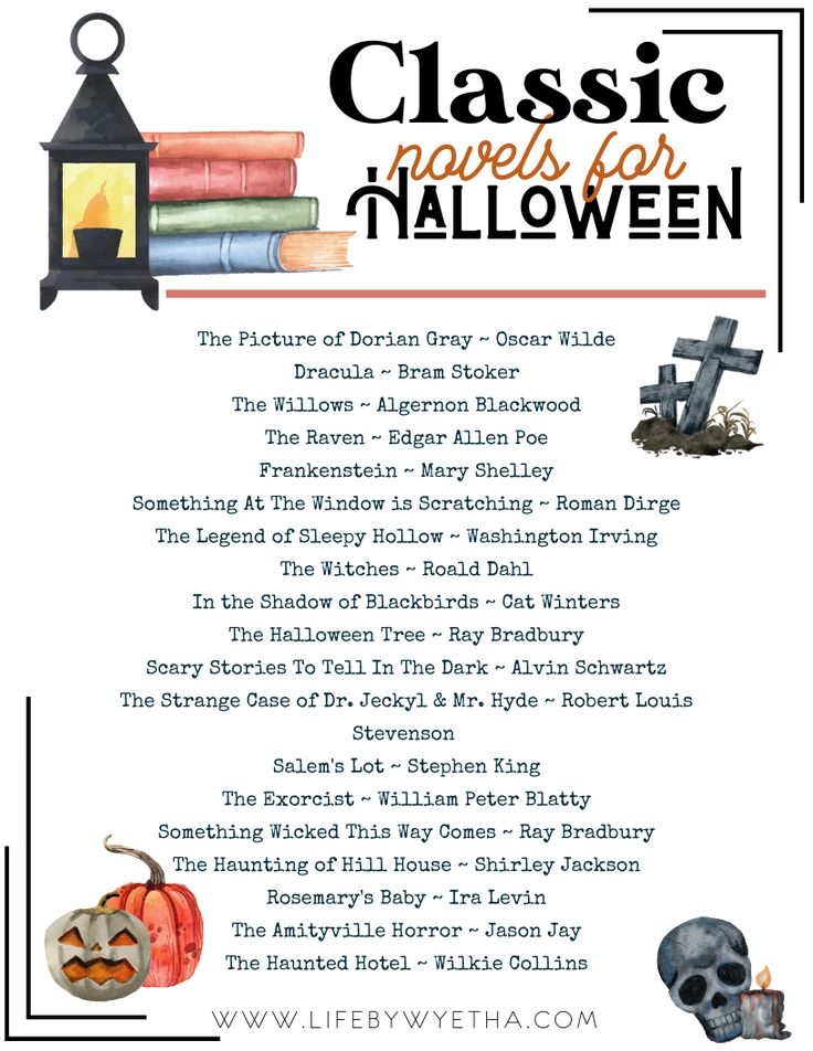 the classic novels for halloween poster