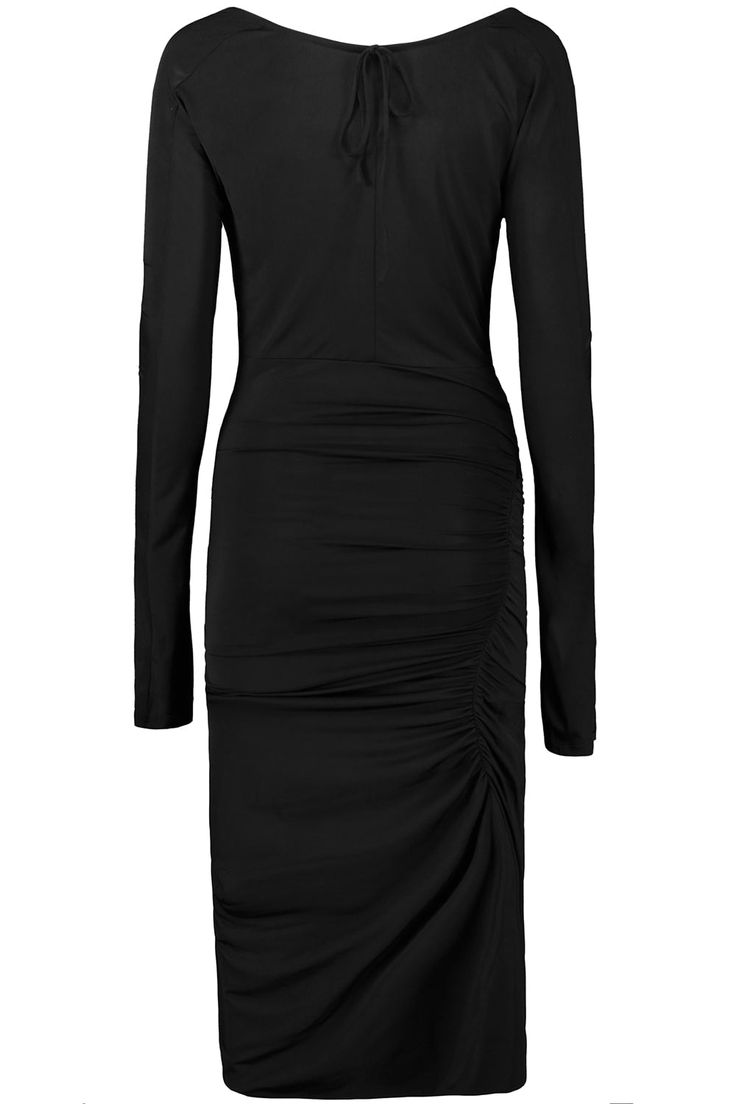 Victoria Beckham ruched bodycon dress in black. 100% Cotton Dry Clean Made in IT Luxury Black Bodycon Maxi Dress, Victoria Beckham Pink Dress, Victoria Beckham Black Dress, Victoria Beckham Purple Dress, Luxury Black Ribbed Maxi Dress, Victoria Beckham Outfits, Ruched Bodycon Dress, Victoria Dress, Black Bodycon Dress