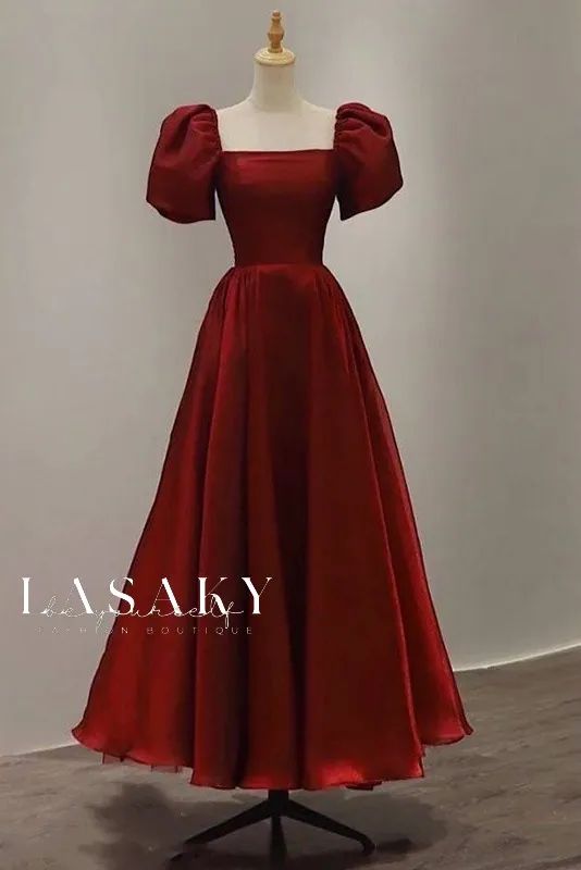 Lasaky - Elegant Wine Red Bridal Engagement Gown, Perfect for Everyday Wear Cny Design, डिजाइनर कपड़े, Chique Outfit, Princess Prom Dresses, Long Prom Dresses, Womens Vintage Dresses, Professional Dresses, Red Prom Dress, Party Gowns