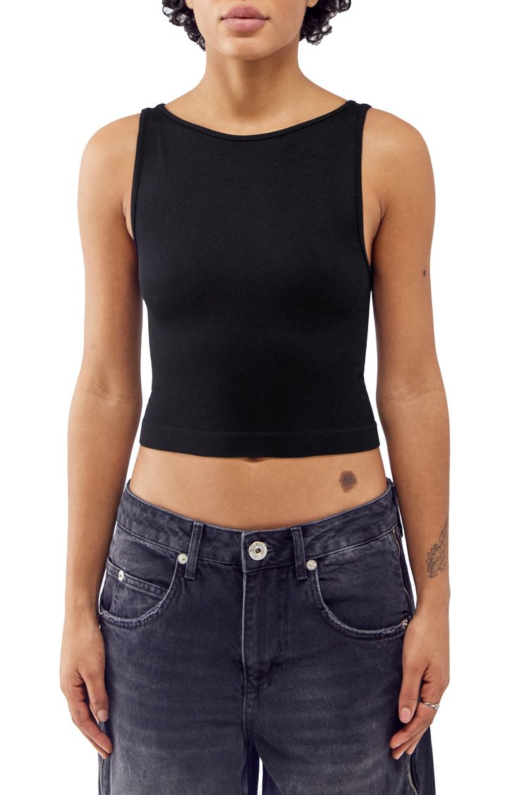 BDG Urban Outfitters Rib Crop Tank | Nordstrom Boat Neck, Crop Tank, Urban Outfitters, Nordstrom, My Style, Black