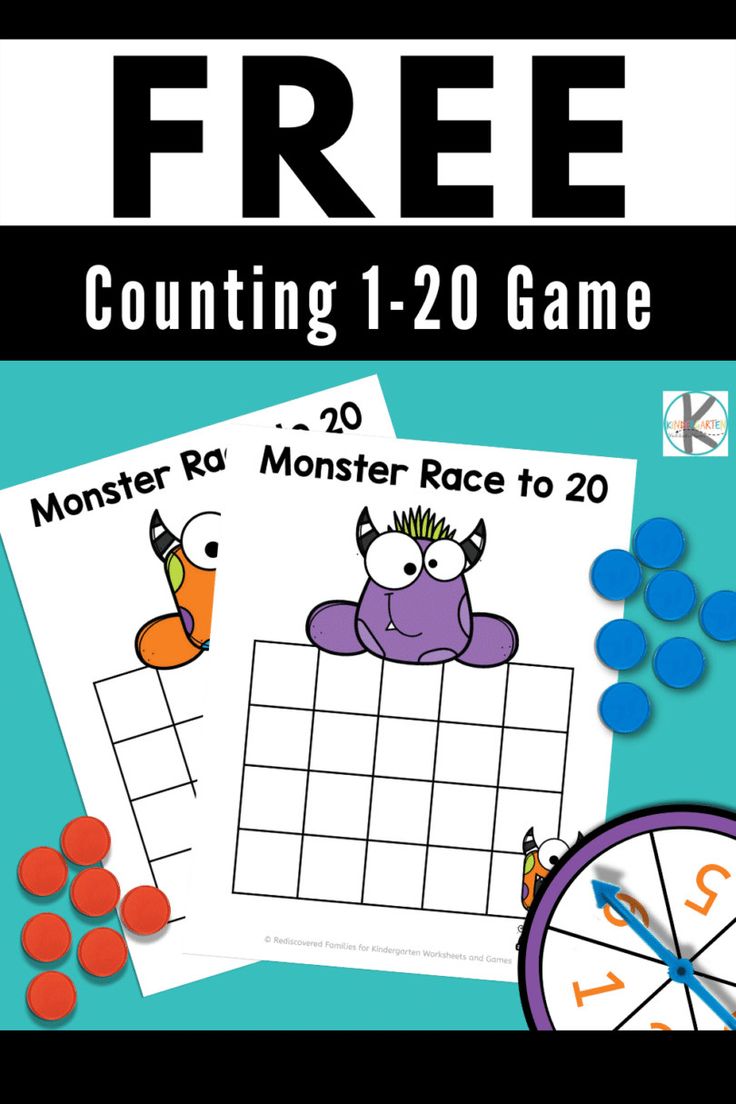 the monster race game with free counting 1 - 20 game