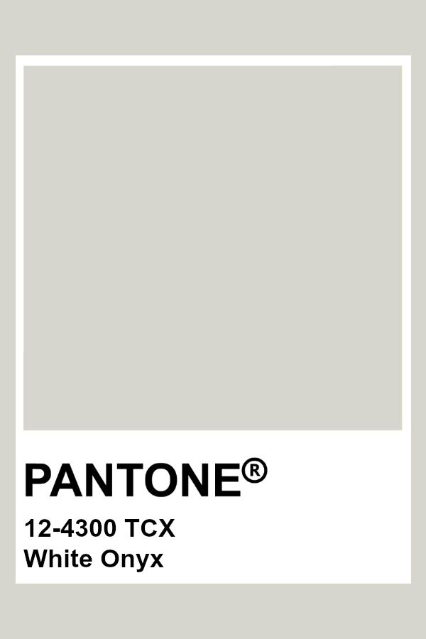 pantone's white onyx color is shown with the text pantonee