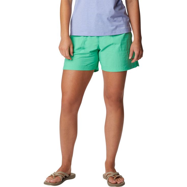 The Sandy River 5in Short keeps us going all summer long, from the waterways to the ice cream stands. Made with a lightweight material that dries in a flash, we're happy sporting this bottom over our swimmer or on their own. Green Moisture-wicking Shorts For Summer, Moisture-wicking Green Shorts For Summer, Sporty Bottoms For Summer Activities, Solid Color Summer Outdoor Bottoms, Solid Color Summer Bottoms For Outdoor, Green Beach Season Shorts For Outdoor, Green Swimwear For Outdoor Beach Season, Green Swimwear For Beach Season, Green Shorts For Beach Season Outdoor Activities