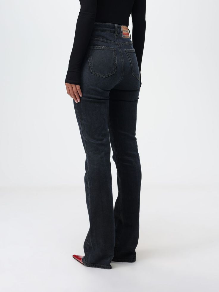 Casual Style  5 Pocket Model  Slim Fit  Stretch Cotton Denim  High Waist  Belt Loops At Waist  Button And Zip Closure  Contrasting Rear Logo Patch Applied  Flared Leg  Straight Hem Fitted Mid-rise Flare Jeans With Button Closure, Classic Mid-rise Flare Jeans With Button Closure, Fitted Flare Jeans With Button Closure For Fall, Mid-rise Button Closure Flare Jeans For Fall, Mid-rise Flare Jeans With Button Closure For Fall, Slim Fit Jeans With Button Closure For Fall, Classic High Rise Flare Jeans With Button Closure, Mid-rise Jeans With Button Closure For Fall, Mid-rise Jeans For Fall